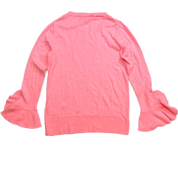 J.Crew 100% Merino Wool Coral Ruffle Sleeves Lightweight Knit Jumper Sweater - Picture 4 of 8